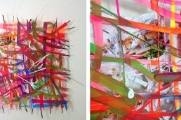 painted construction, hairy grid